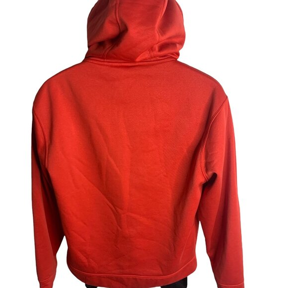 Men's Under Armour Pull Over Hoodie Embroidered Patch Letters Sz SM Red - Picture 3 of 7